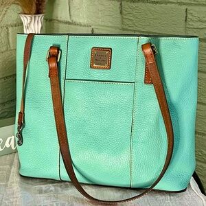 Dooney & Burke Pebble Grain Lexington Handbag/Teal
